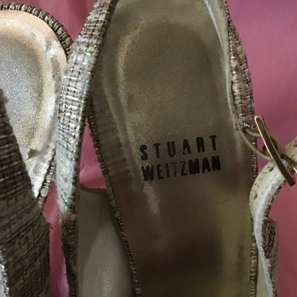 Stuart Weitzman Gold Glitter High Heels - Picture 2 of 10